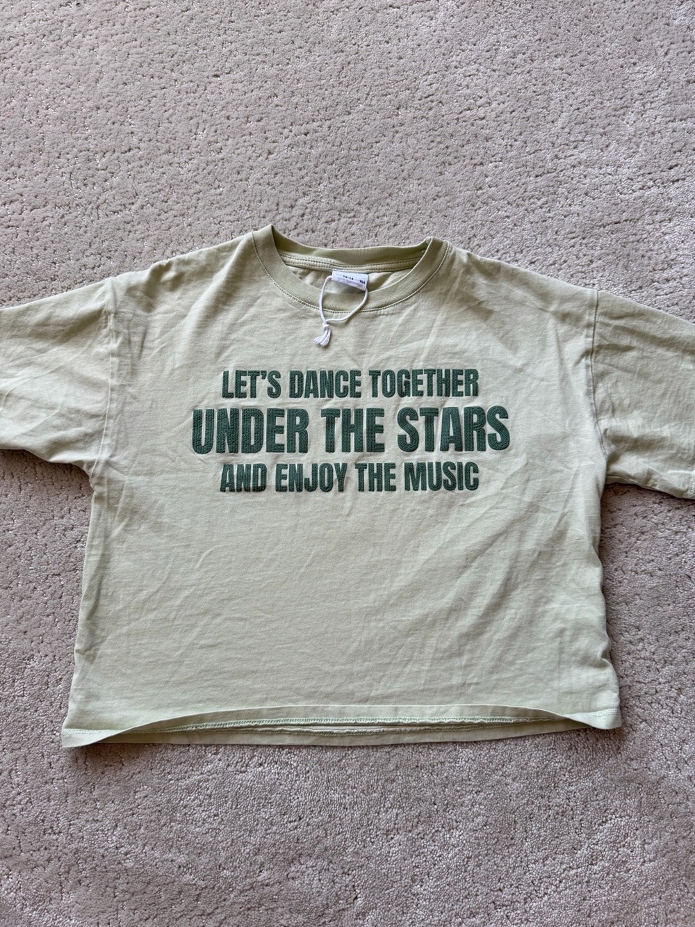 Zara Kids "Let's Dance Together Under The Stars" Graphic Tee - Light Green